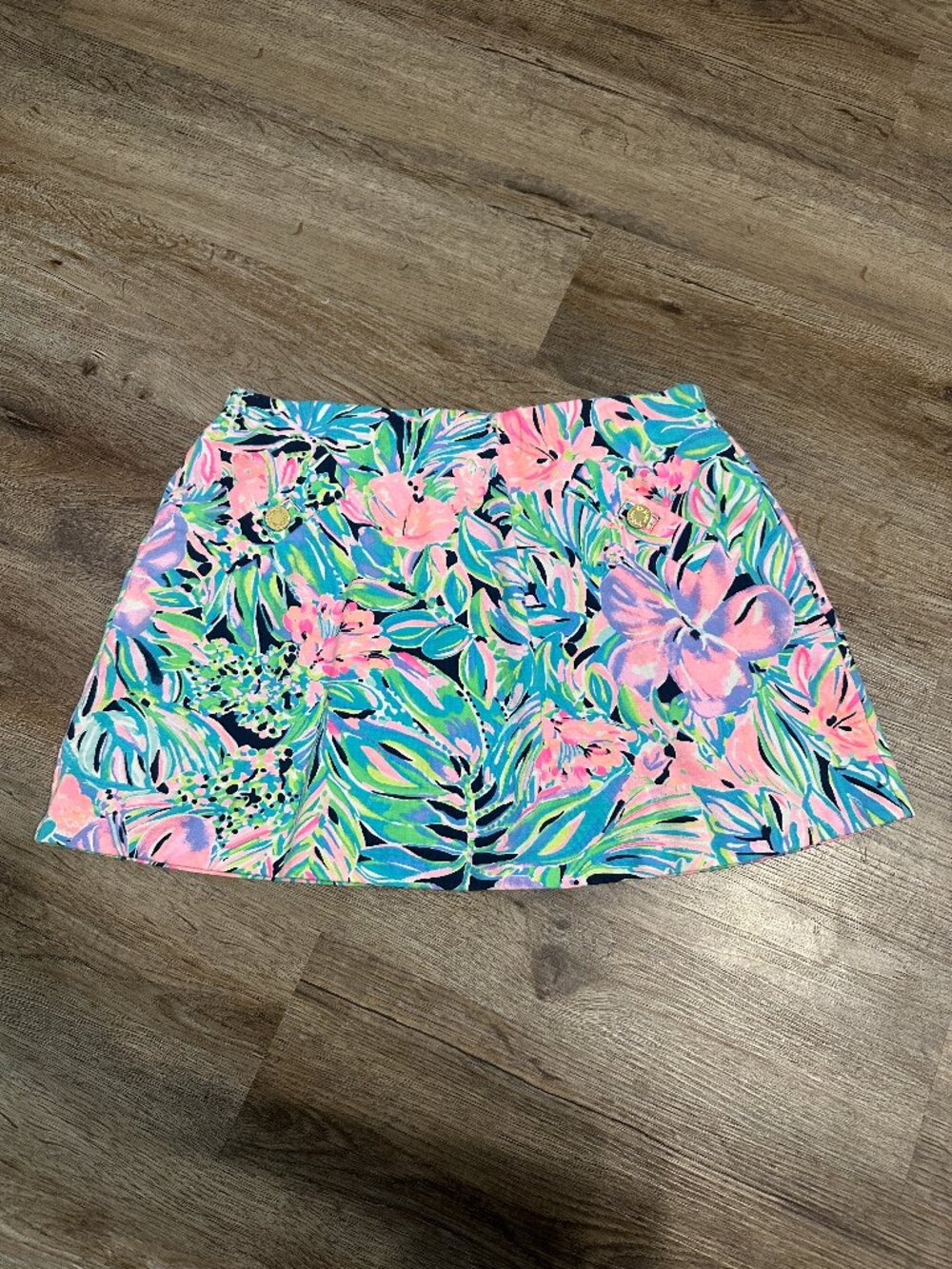 Lilly Pulitzer Skort Size Small Skirt Cotton Shorts Floral Pink Tennis Golf